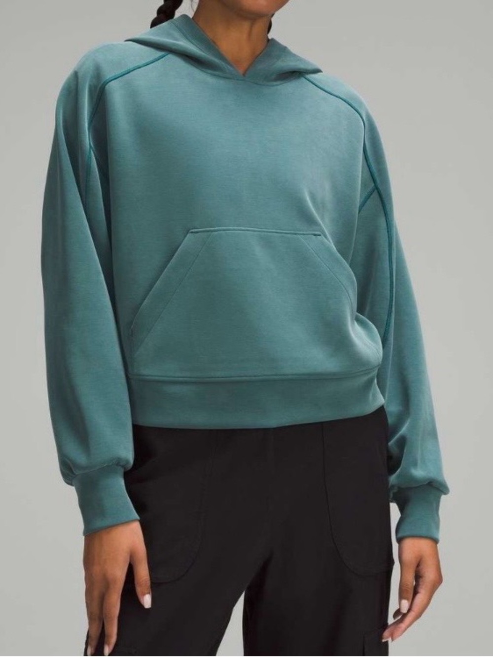 Lululemon Softstreme Hoodie Women’s Sz 8 Storm Teal Pullover Sweatshirt Active